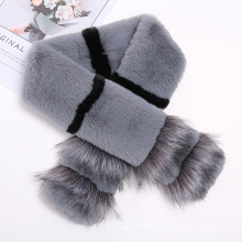 New Winter Women Faux Rex Rabbit Fur Scarf Faux Rex Rabbit Fur Warm Soft Neckerchief Ladies Faux Rex Rabbit Fur Scarves Shawl